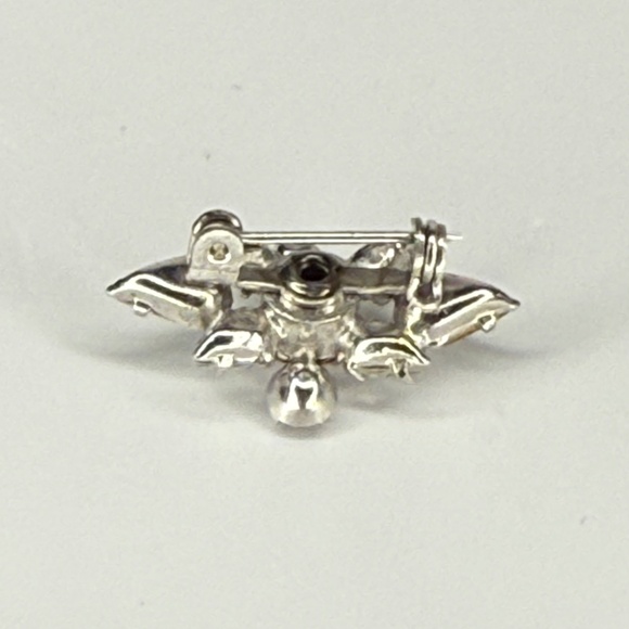 Crystal Rhinestone Silver Tone Pin - Picture 6 of 8